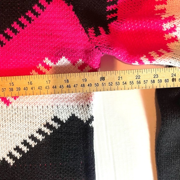 Women's Long Sleeve Chevron Pattern Sweater Dress Oversize Top Cozy Size XL - Picture 9 of 11